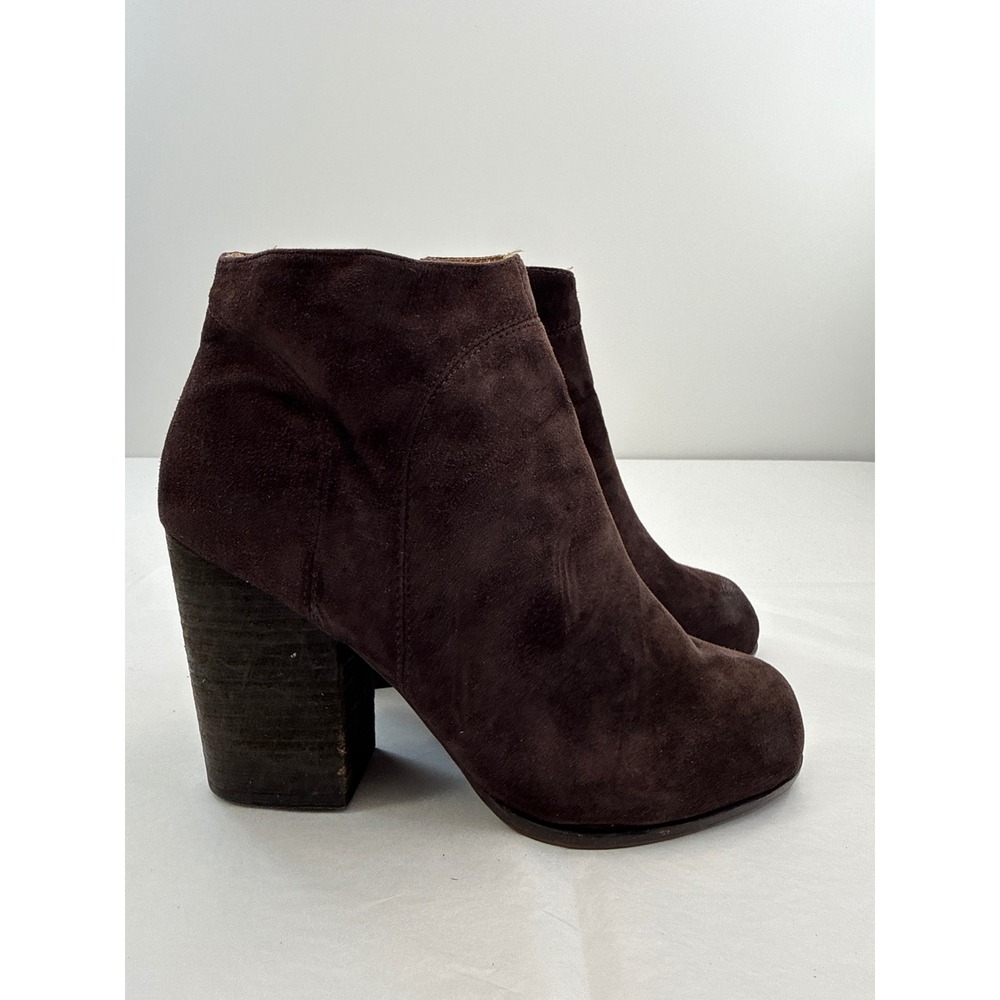 Jeffrey Campbell Chocolate Brown Ankle Boots Women Size 10 Block Heel